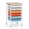 6-Drawer Rolling Storage Cart with Wooden Tabletop