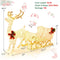 6 Feet Christmas Lighted Reindeer and Santa's Sleigh Decoration with 4 Stakes