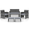6 Pieces Patio Furniture Set Outdoor Sectional Conversation PE Rattan Sofa Set