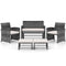 6 Pieces Patio Furniture Set Outdoor Sectional Conversation PE Rattan Sofa Set