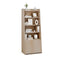 6-Tier Bookcase Freestanding Ladder Bookshelf with 2 Adjustable Shelves and Flip Up Door