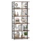 6-Tier Bookshelf Modern Geometric Bookcase with Heavy-duty Metal Frame and Anti-tipping Kits