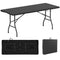 6 ft Portable Folding Table 350 LBS Fold-in-Half Table with HDPE Tabletop