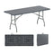 6 ft Portable Folding Table 350 LBS Fold-in-Half Table with HDPE Tabletop