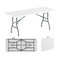 6 ft Portable Folding Table 350 LBS Fold-in-Half Table with HDPE Tabletop