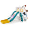 6-in-1 Toddler Slide L-shaped Playground with Basketball Hoop and Ladder