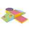 6-Piece Soft Play Set for Toddlers with Climbing Triangle and Ramp-Blue