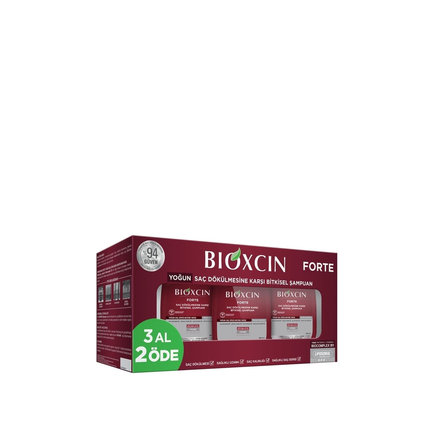 Bioxcin Forte Intensive Hair Loss Shampoo with BIOCOMPLEX B11 - Strengthens Weak Hair Roots, Nourishes Hair & Scalp