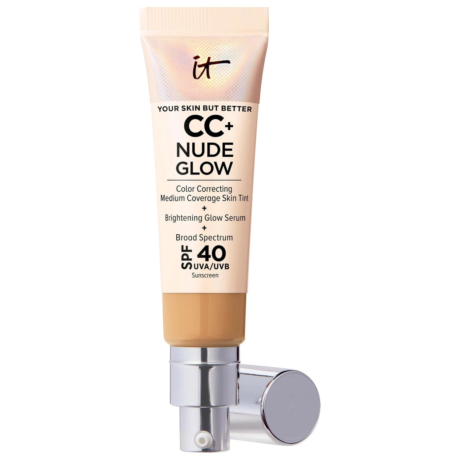 CC+ Nude Glow Lightweight Foundation + Glow Serum with SPF 40 and Niacinamide - Brightening, Hydrating Foundation for Natural Radiant Finish
