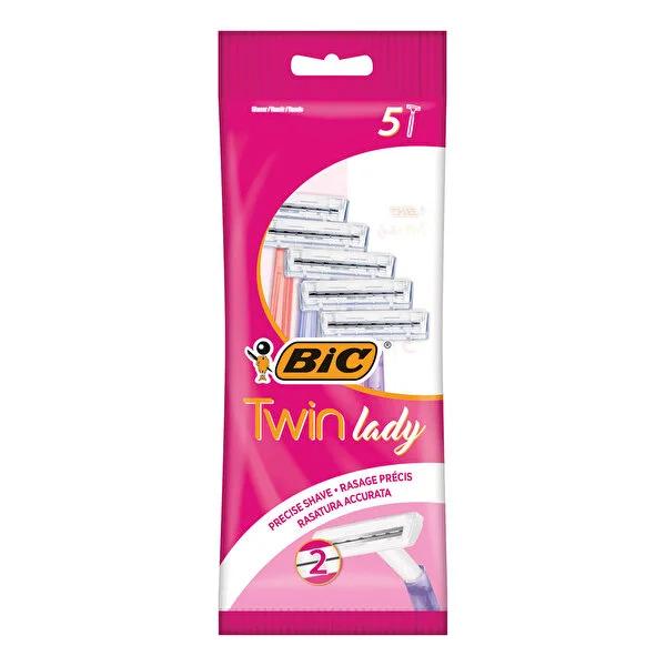BIC Twin Lady Women's Razor - Disposable Shaving Razor with Twin Blades for Smooth Shave - Available in 5 Pastel Colors