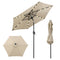 7.5 Feet Solar Powered Patio Umbrella with LED Lights and Crank Handle
