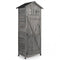 70 Inch Tall Garden Tool Storage Cabinet with Lockable Doors and Foldable Table