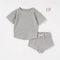Children's Short-sleeved Suit Solid Color Baby Short Sleeve Two-piece Suit