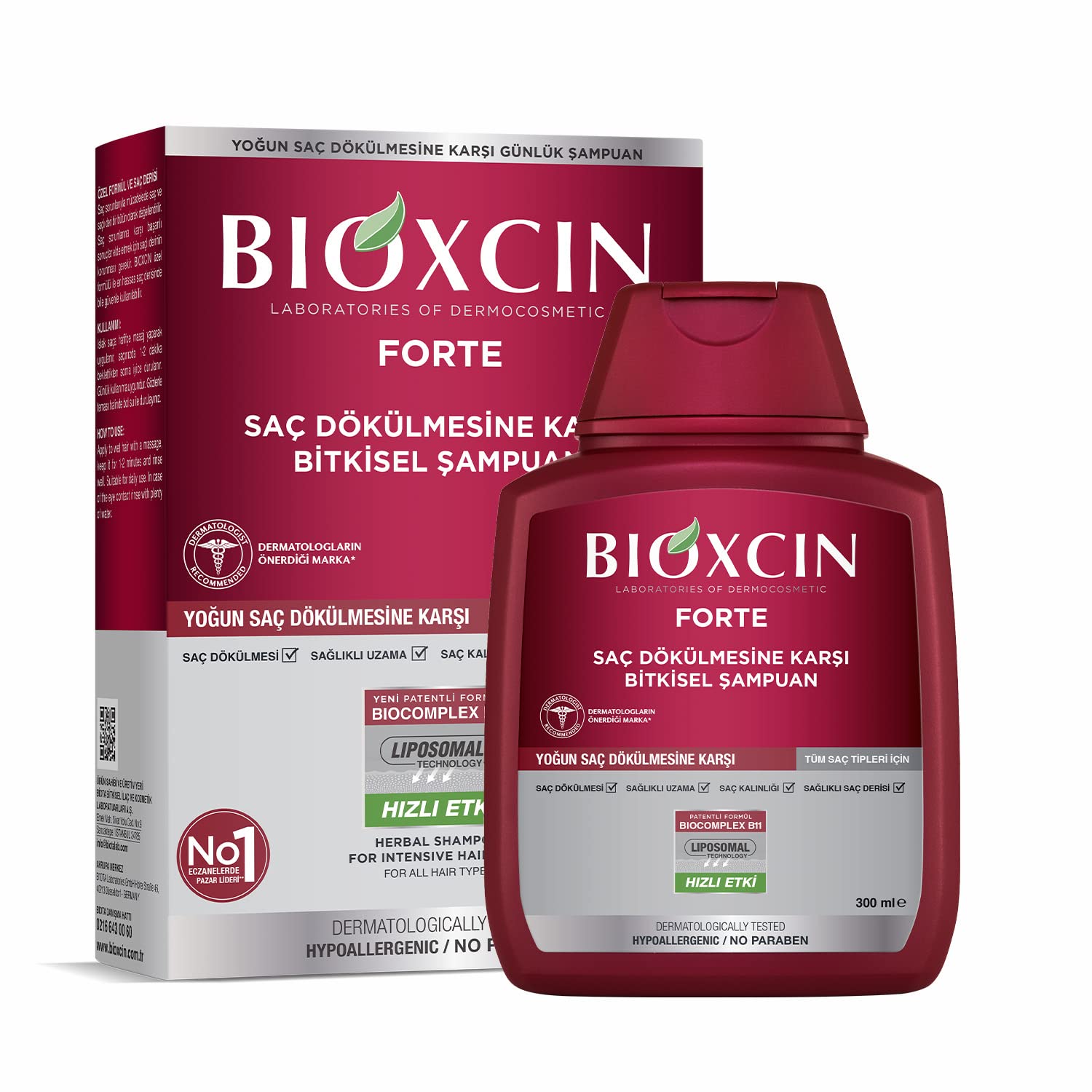 Bioxcin Forte Shampoo for Hair Loss - 10.14 fl oz - Herbal Hair Care for Strengthening
