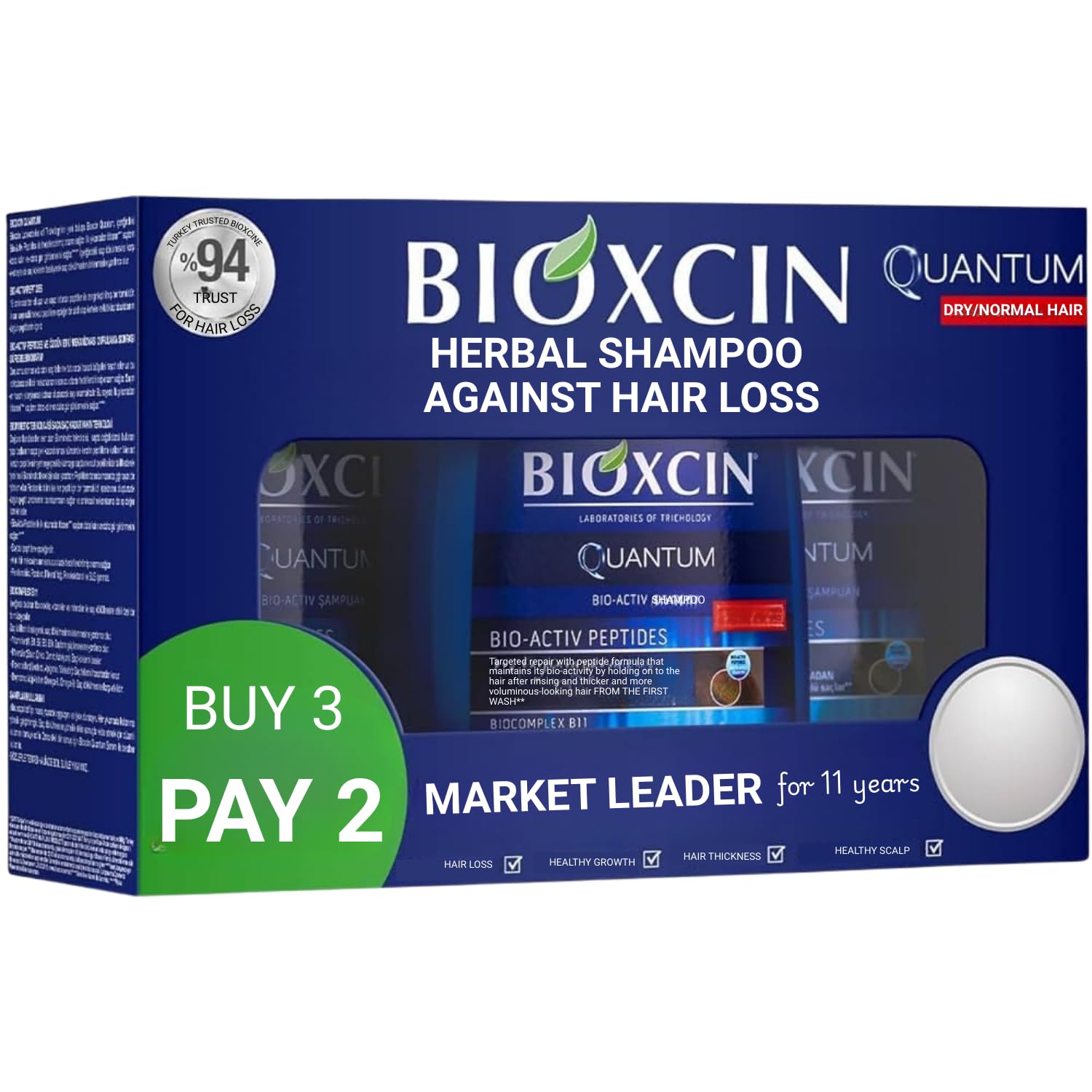 Bioxcin Bioxcin Genesis Shampoo for Dry and Normal Hair - Sulfate-Free, Paraben-Free, Hair Loss Reduction