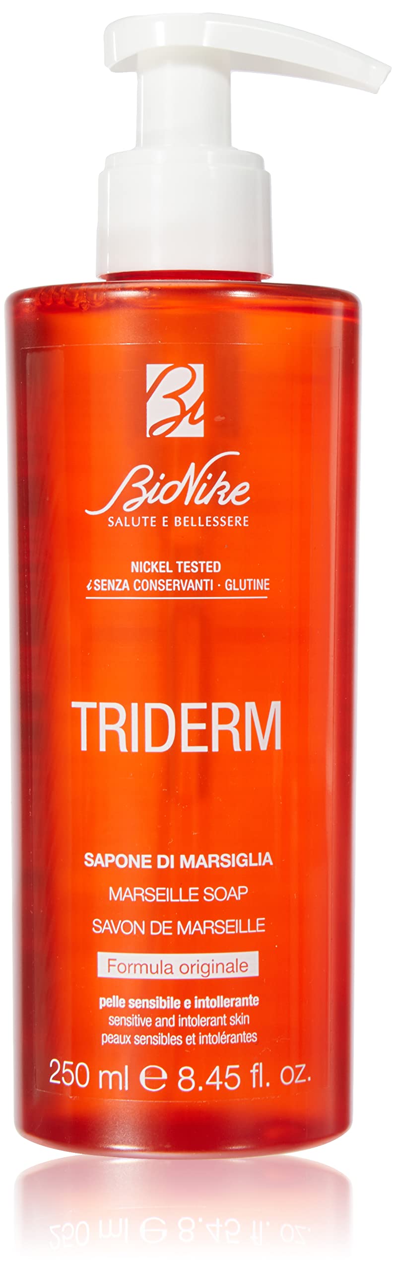 BioNike Triderm Marseille Soap 250ml - Natural Liquid Soap for Hands, Face, and Body - Gentle Cleansing, Moisturizing, and Hydrating