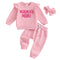 AliExpress Valentine's Day Love Flounced Sleeve Set Headdress Three-piece Set