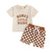 Letter Print Short-sleeve Suit