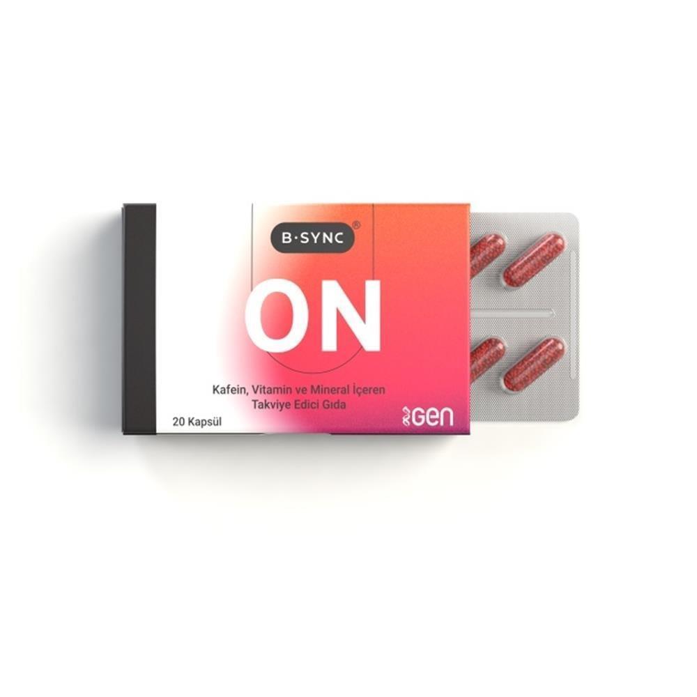 B-Sync On Kafein - Dietary Supplement for Energy Boost with Caffeine, Vitamin B12, and Zinc
