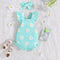 Short Sleeve Casual Rompers Jumpsuit Girls With Headdress