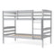 Solid Wood Twin Over Twin Bunk Bed Frame with High Guardrails and Integrated Ladder