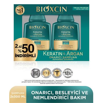 Bioxcin Keratin and Argan Repair Shampoo - Nourishing, Hypoallergenic, Paraben-Free for Damaged Hair