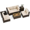 7 Pieces Outdoor Furniture Set with 32 Inch Fire Pit Table and Propane Tank Cover