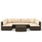 7 Pieces Patio Rattan Furniture Set with Sectional Sofa Cushions