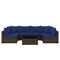 7 Pieces Patio Rattan Furniture Set with Sectional Sofa Cushions