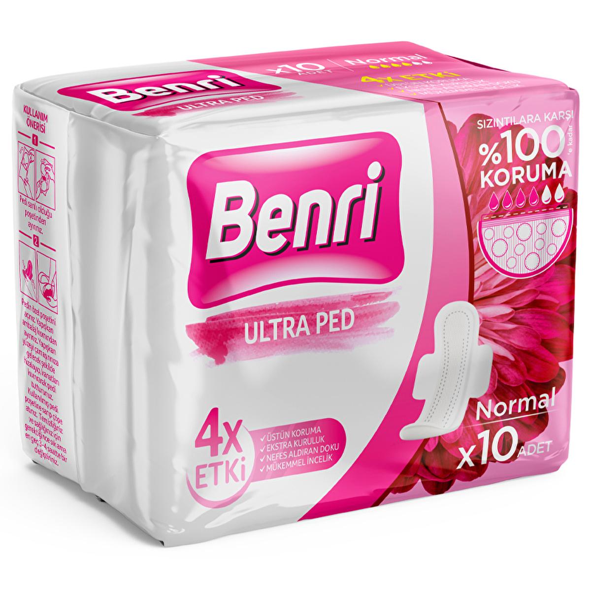 Benri Hygienic Pad Normal 10-Pack - Ultra-Thin, Breathable Menstrual Protection for Women