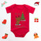 Christmas Deer English Letters Printed Red Triangle Rompers