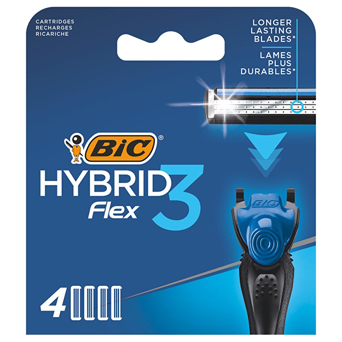 Bic Flex3 Hybrid Razor - 3 Titanium Blades for Smooth Shave, Men's Grooming