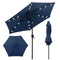 7.5 Feet Solar Powered Patio Umbrella with LED Lights and Crank Handle