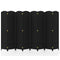 8-Panel Folding Room Divider with Hand-woven Texture and Wood Frame