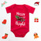 Christmas Deer English Letters Printed Red Triangle Rompers