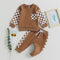 Boys' Chessboard Plaid Patchwork Sweater Sweatpants 2-piece Set