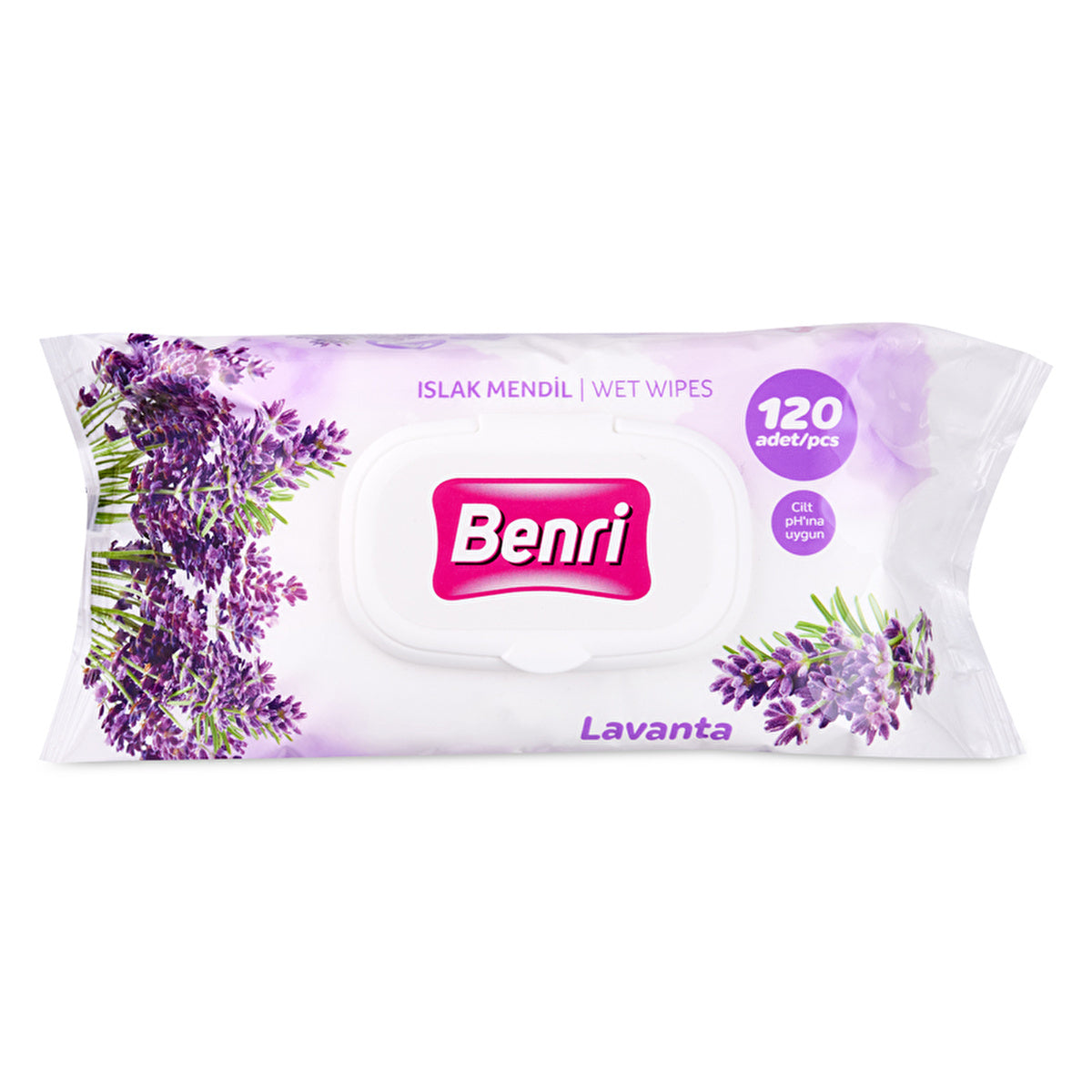 Benri Lavender Wet Wipes 120 Count - Soft and Gentle | Travel Size