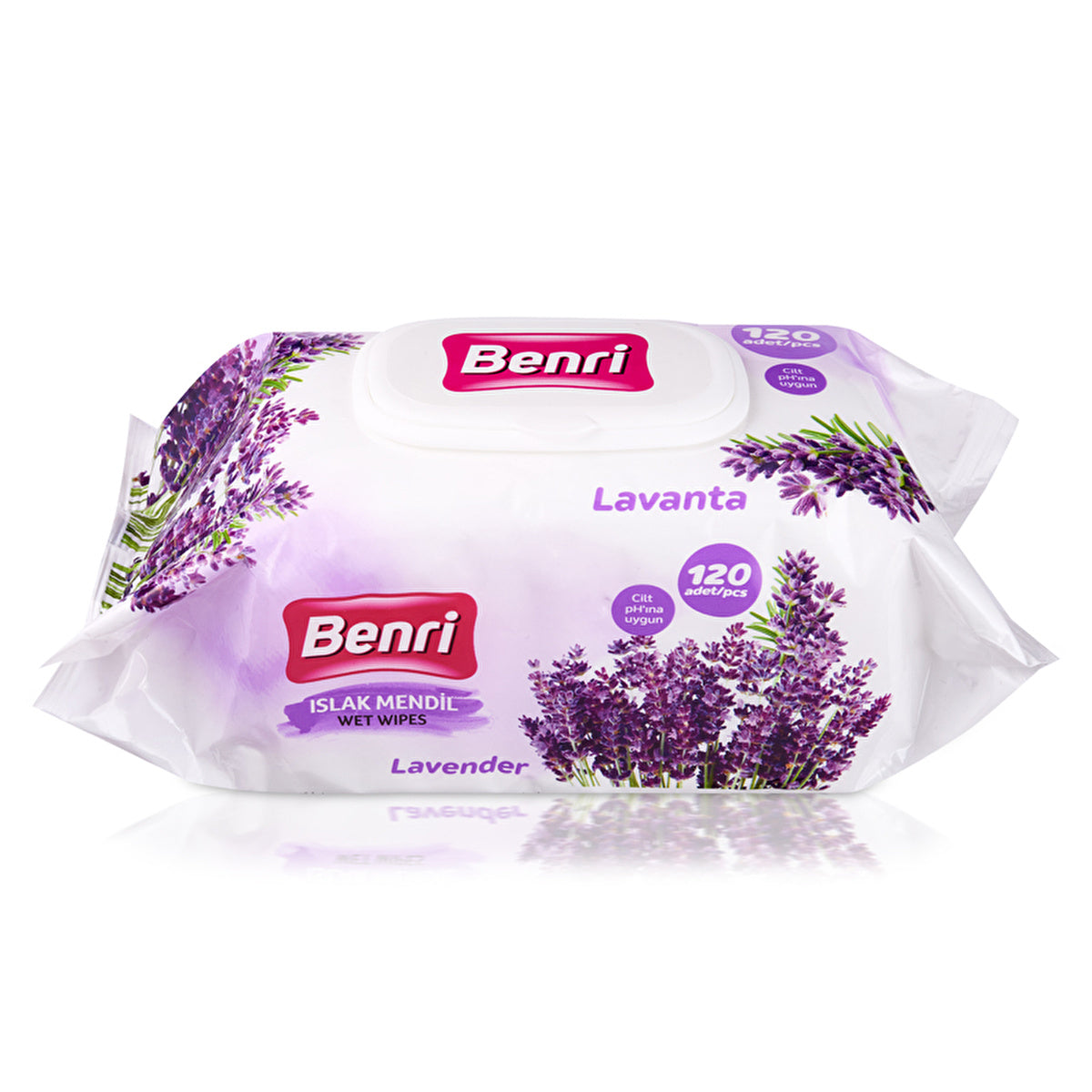Benri Lavender Wet Wipes 120 Count - Soft and Gentle | Travel Size