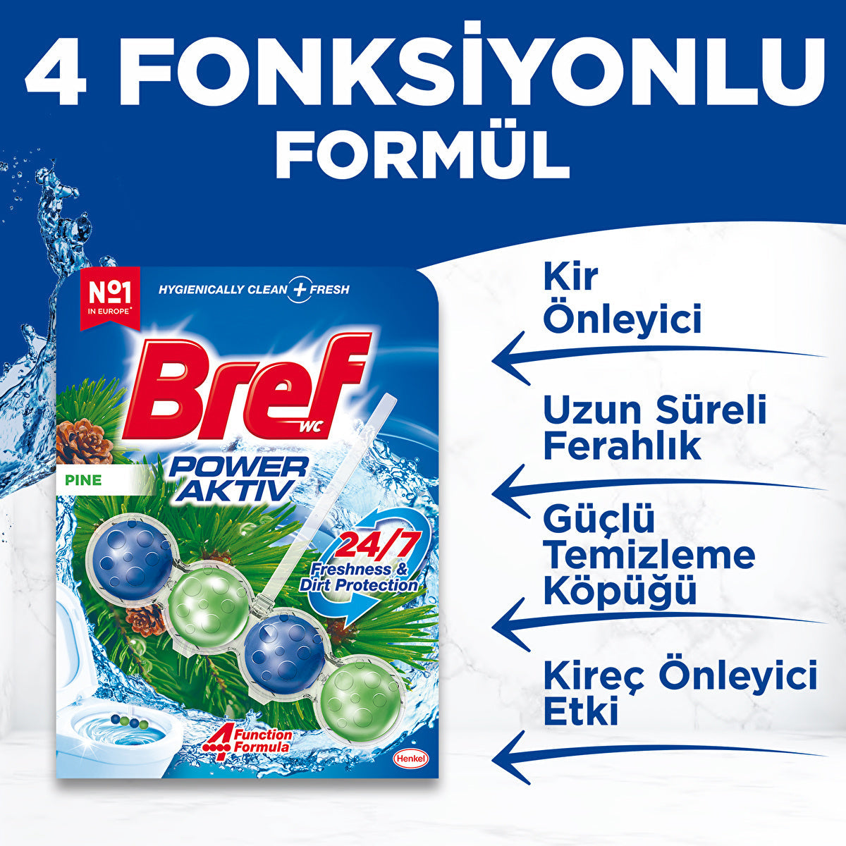 Bref Toilet Block Duopack Pine - Effective Cleaning | 2 Pack