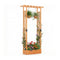 89 Inch Tall Wooden Raised Garden Bed with Side Trellis and Hanging Roof Drainage Holes