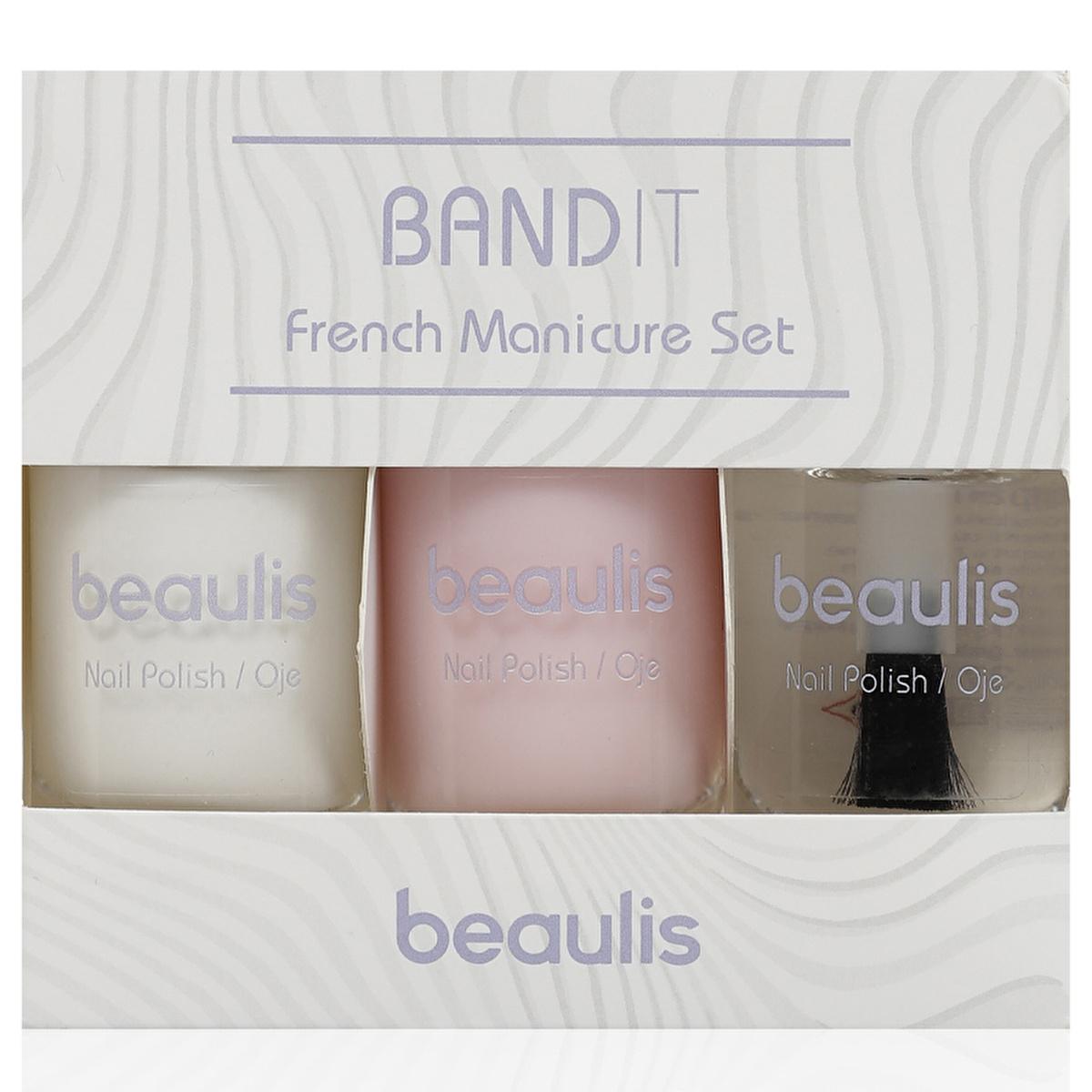 Beaulis French Manicure Kit - Easy At-Home Nail Care Set with Nail Guides and Polish