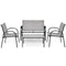 4 Pieces Patio Furniture Set with Glass Top Coffee Table