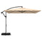 8 x 8 Square FT Solar LED Offset Cantilever Patio Umbrella with 360¬∞ Rotation