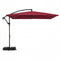 8 x 8 Square FT Solar LED Offset Cantilever Patio Umbrella with 360¬∞ Rotation