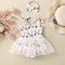 Baby Girl Flower Print Sling Triangle Rompers Tulle Skirt