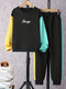 Design Sense Multicolor Hoodie Pants Two-piece Set