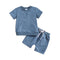Boys And Girls Alphabet Embroidery Two-piece Suit