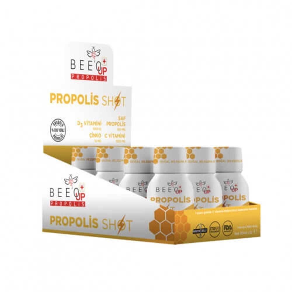 BEE & YOU Dietary Supplement Shots - Vitamin C, Zinc, D3 & Propolis - 12 x 50ml Shots for Natural Immune Support