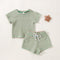 Children's Waffle Stripe Short Sleeve