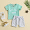 Children's Clothing Round Neck Letter Print Top Two-piece Set